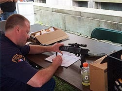 Policeman at buyback