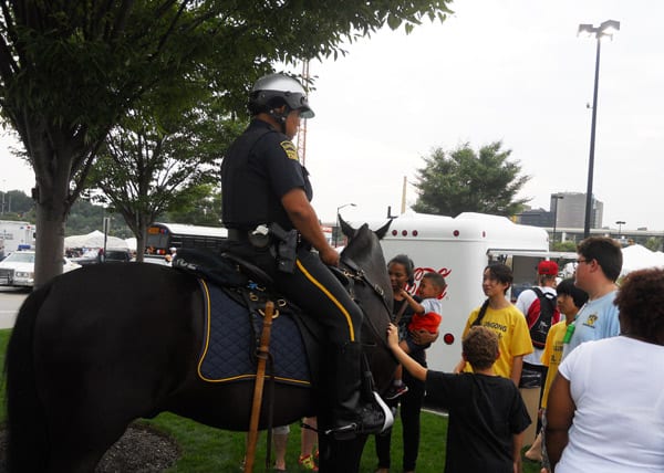 Officers from the Cleveland Police Mounted Unit were on hand to visit with the children.