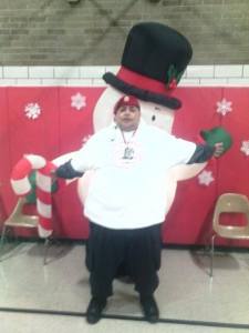 Luis the Snowman, was a very happy soul, with a red beret and a big white shirt, and a heart as good as gold.