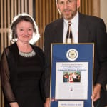 Bob Shores and Carol Romano of the 2nd District Community Relations Committee accept the Outstanding Community Service by a Grass Roots Organization.