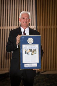 Mr. Charles Stevens of Block by Block, Cleveland Downtown Ambassadors Program accepting the Outstanding Community Service by a Business Organization