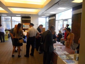 Riverview Towers was a busy place as residents took advantage of the health challenge event " a Cop, a Doc, and a Councilman ".