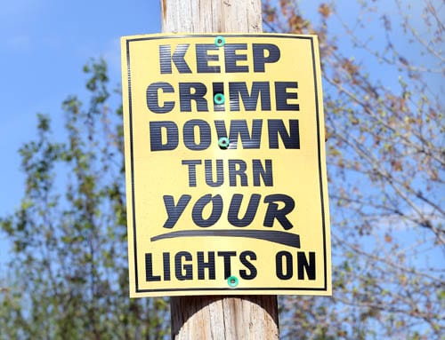 Keep crime down, turn your lights on