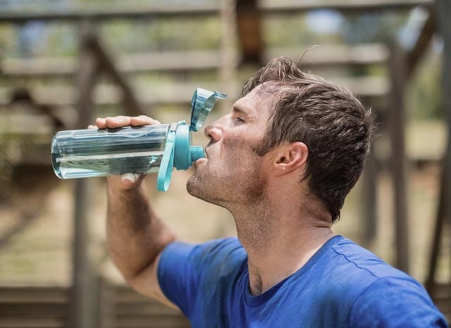 Man drinking water