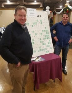 Jim Marincic and Brian Reardon of Cleveland Emerald Society selling sideboards at Night at the Races.