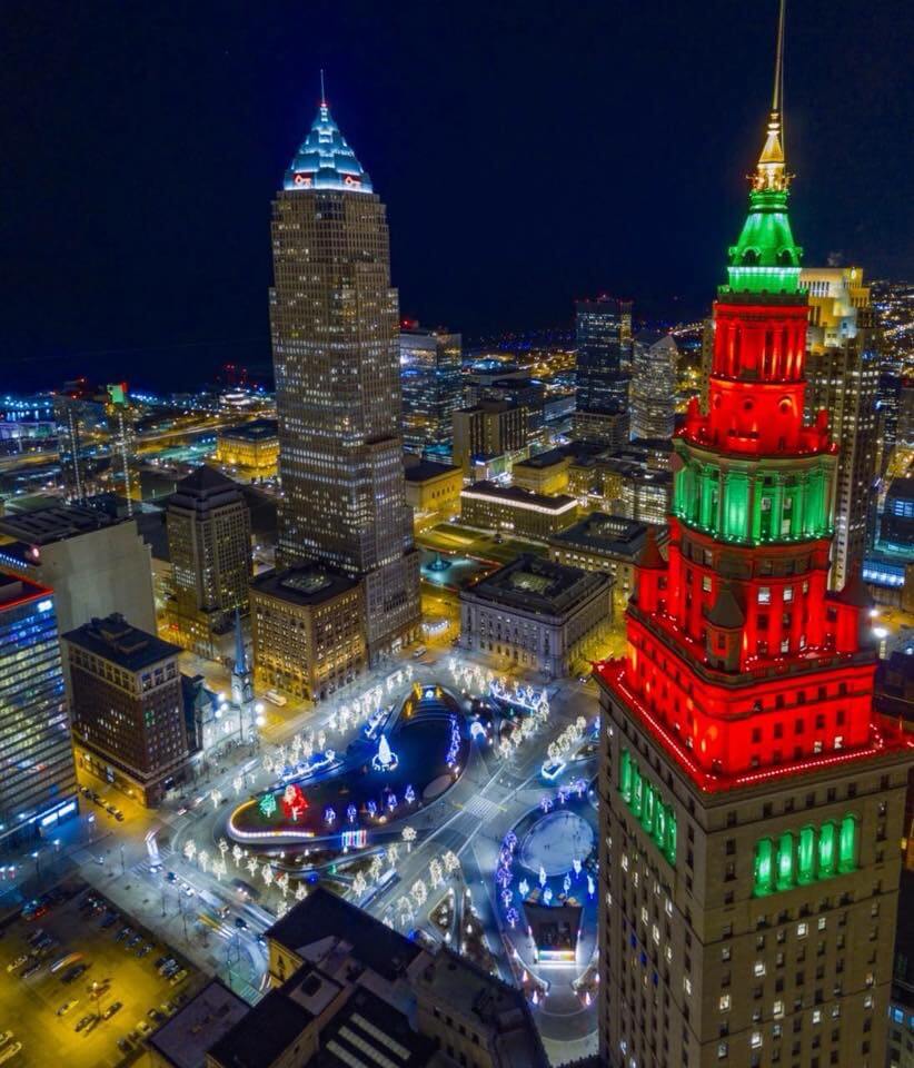 Christmas 2017 showing downtown night view