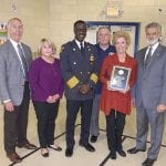 (left to right) Mike McGrath, Kim Snyder, Chief Calvin Williams, Bob Guttu, Rose Roy, Mayor Frank Jackson.