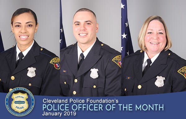 January 2019 POMs - Patrol Officers Lyniece Turner, Juan DeJesus and Kerry Novak-Adams 