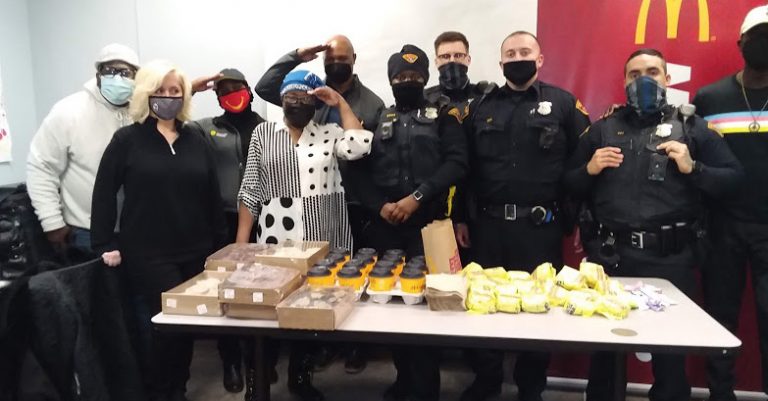 Dr. Yvonne Pointer and crew behind a McDonald's spread