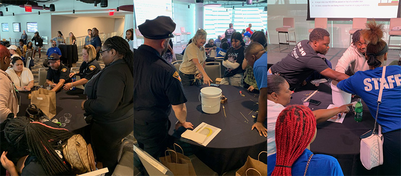 Cleveland Police Community Engagement Officers were participants in the team building exercises with the Youth Forum participants.