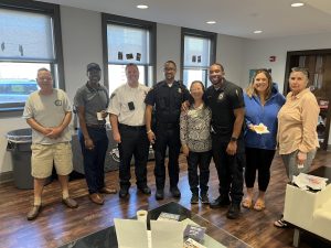 Attendees mingling during District 3 Coffee with a Cop at The Foundry