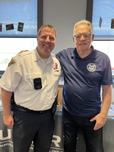 Commander Mark Maguth with CPF’s Bob Guttu at The Foundry Coffee with a Cop