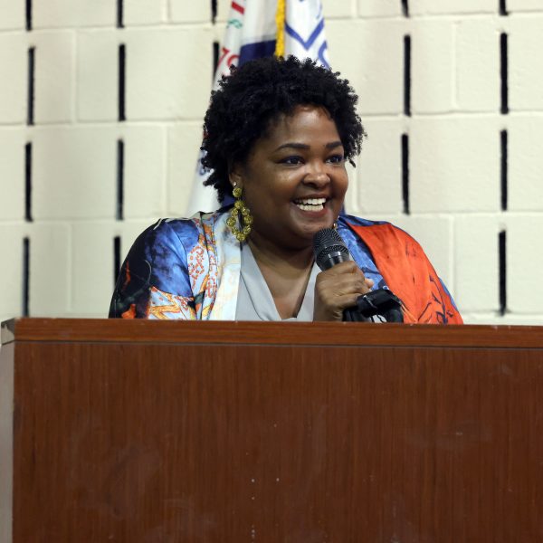 Stephanie Howse-Jones addressing the audience from the podium.