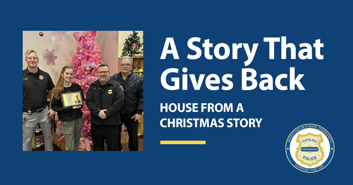 Community Partner of the Month graphic reading “A Story That Gives Back” for House From A Christmas Story.