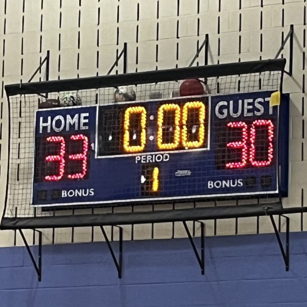 The final scoreboard showing Willson School defeating Cleveland Police 33-30